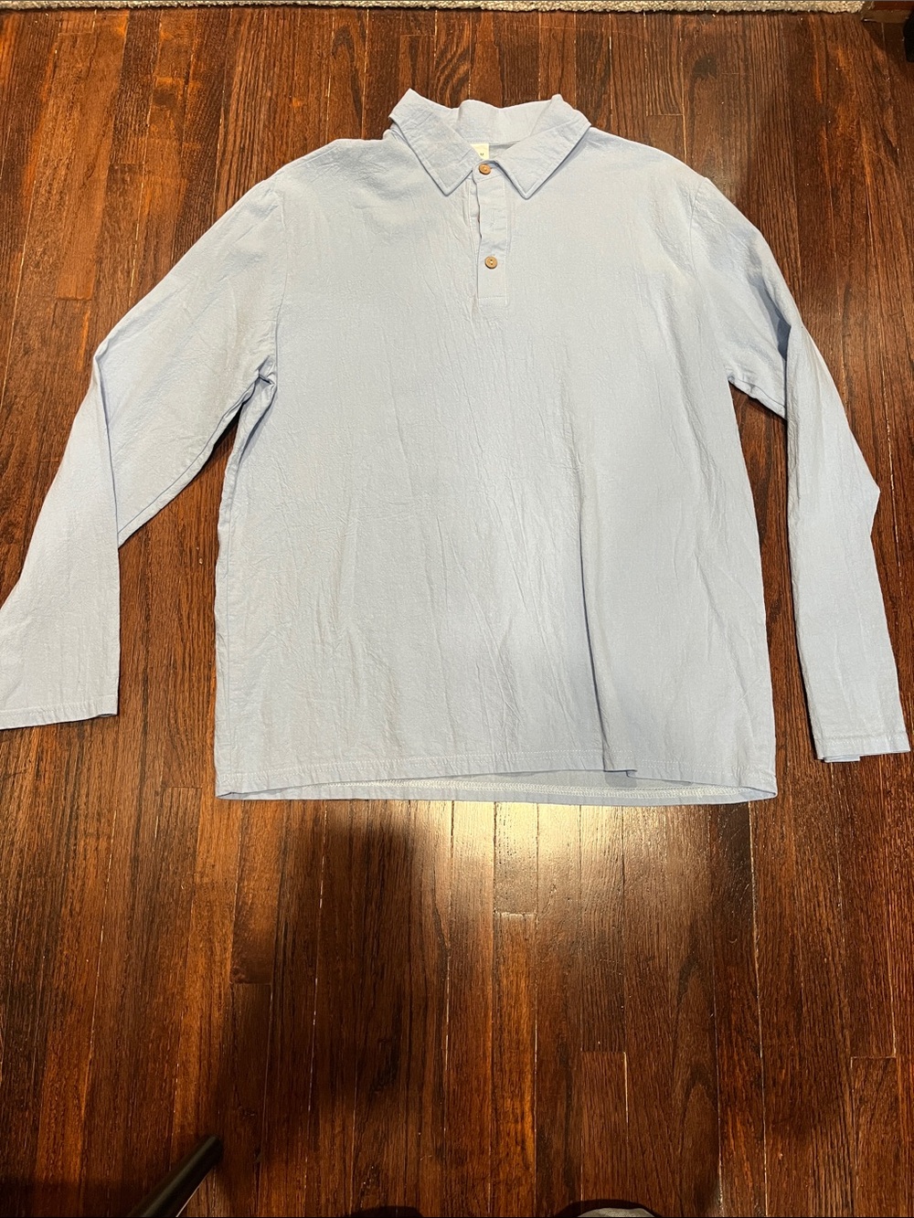 SHEIN Pale Blue Long-Sleeve Linen Shirt